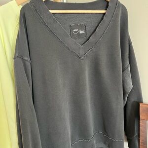 Aerie Gray V-Neck Sweatshirt